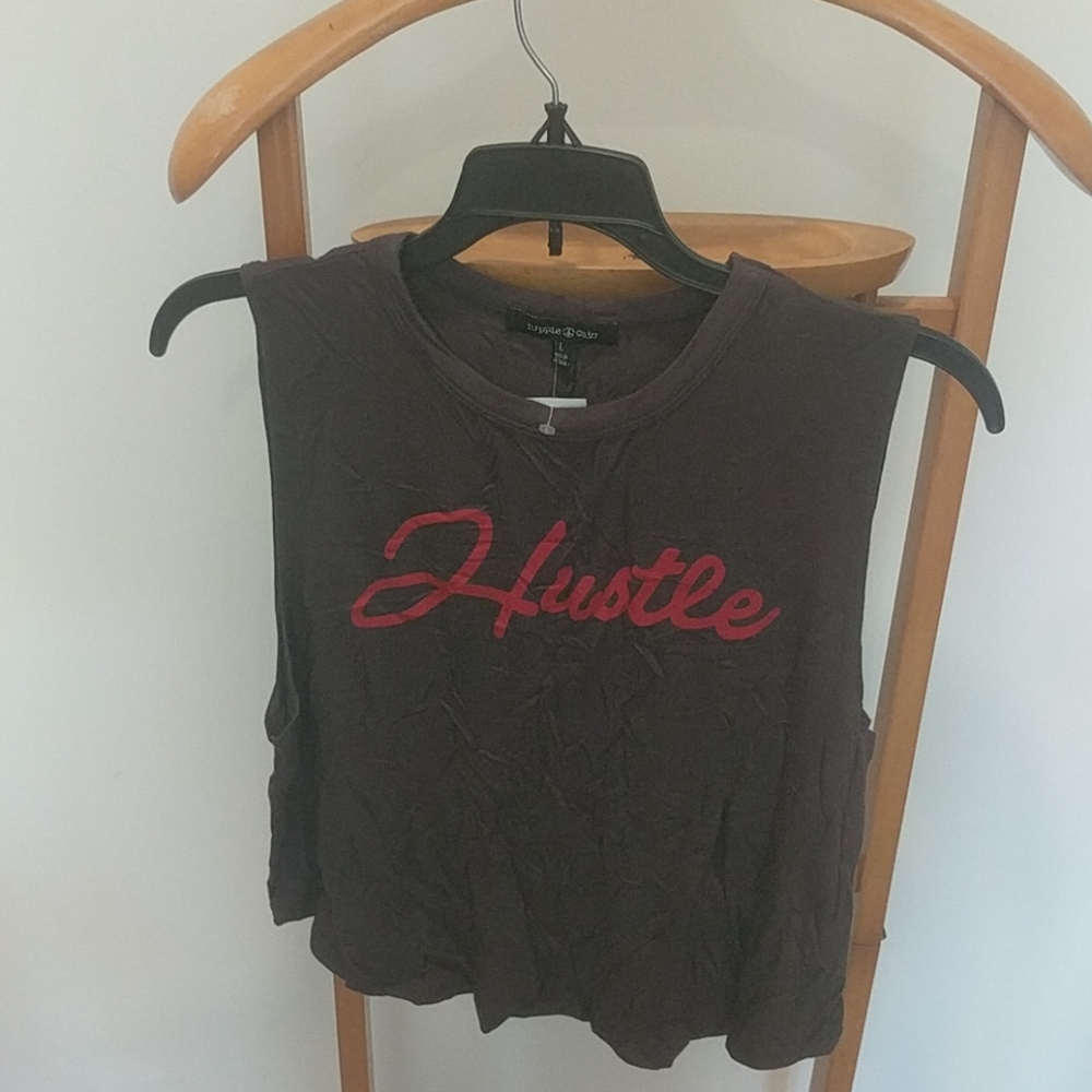 HIPPIE CHIC BROWN TOP SHIRT LARGE NWOT